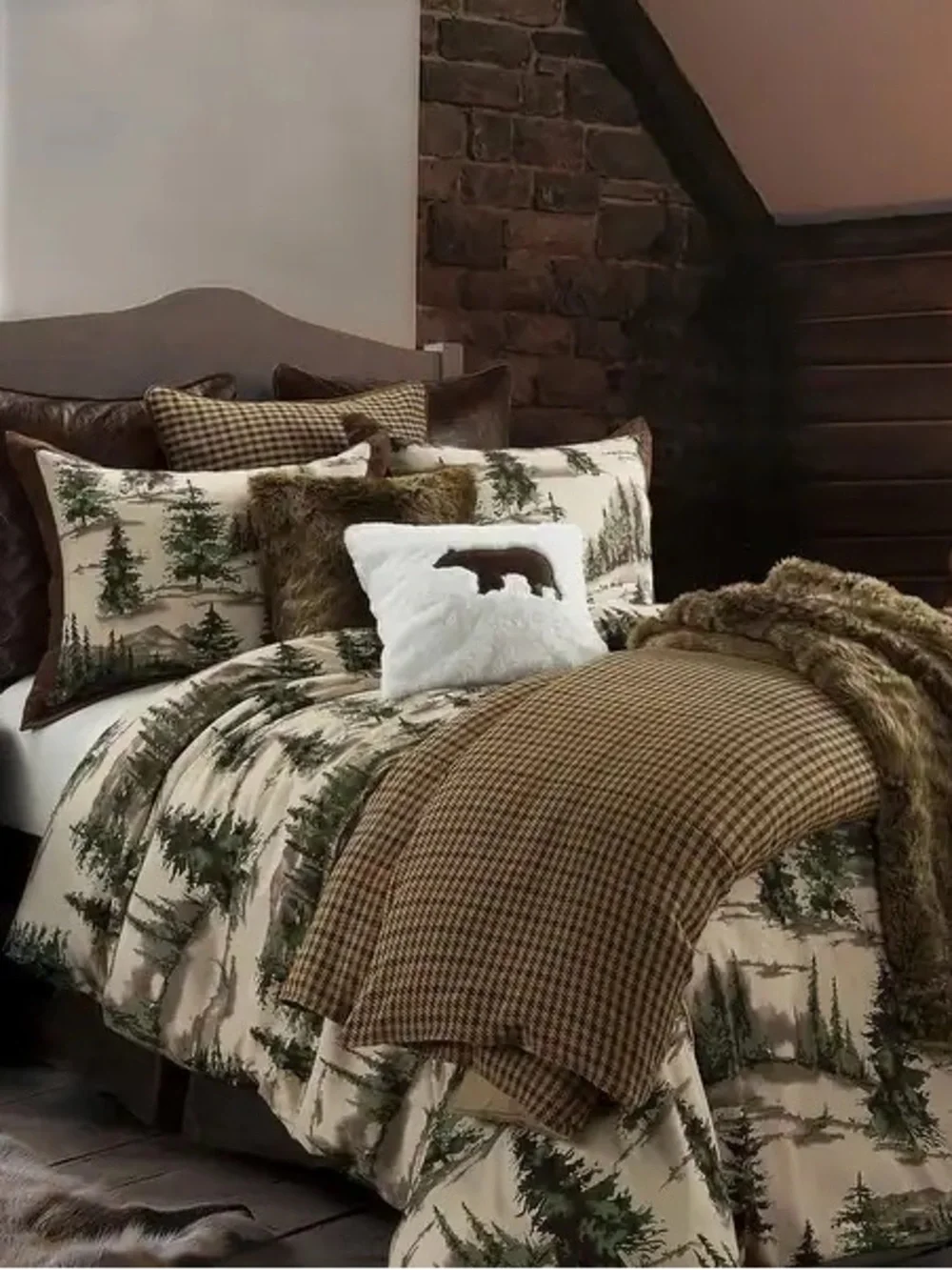 Paseo Road Joshua Pine Tree Print Western Lodge Rustic Cabin Cotton comforter